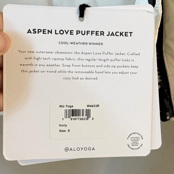 New Rare ALO Aspen Love Puffer Jacket - Picture 8 of 16